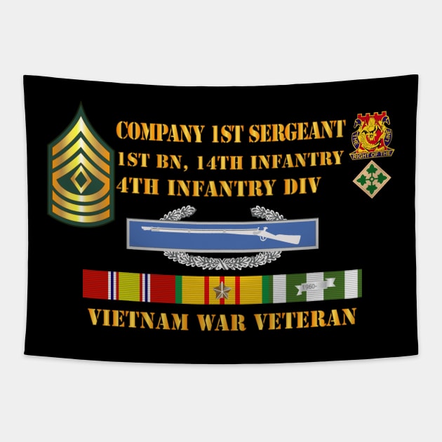 1st Bn 14th Inf - 4th ID - Company 1SG - Vietnam Vet Tapestry by twix123844