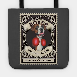 Funny Boxer Dog wearing Boxing Gloves Tote