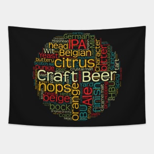 Craft Beer T-Shirt with 100+ Beer Terms for Microbrew Lovers Tapestry