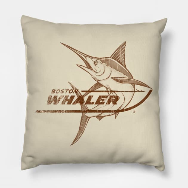 BOSTON WHALER ( Vintage Art) Pillow by NMAX HERU