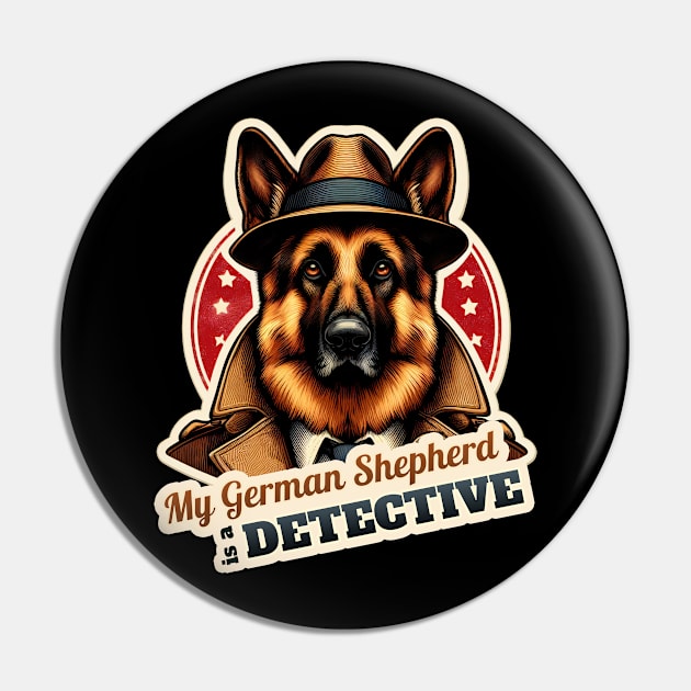 German Shepherd Detective Pin by k9-tee