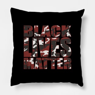 BLACK LIVES MATTER red camo Pillow