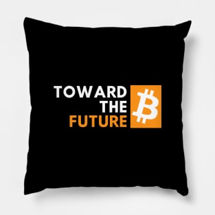 bitcoin - toward the future - orange Pillow