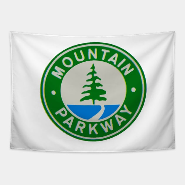 Vintage Mountain Parkway Decal Tapestry by zsonn