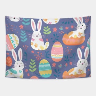 Colorful easter egg hunt pattern Tapestry