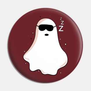 funny sleepy Ghost with glasses soul halloween Pin