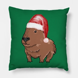 Santa Capybara Pillow