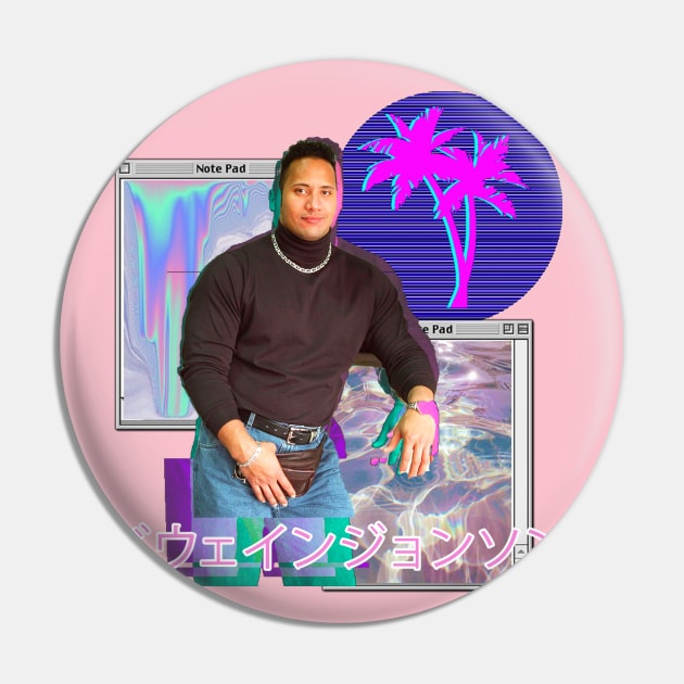 Dwayne Johnson Vaporwave Pin by TKL