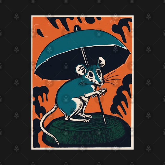 Cute Little Mouse With An Umbrella by Walter WhatsHisFace