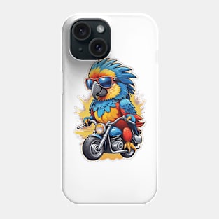 Motorbike Riding Macaw Phone Case