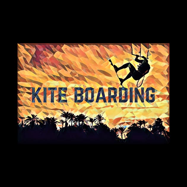 Kite Boarding (flying silhouette surfer sunset) by PersianFMts