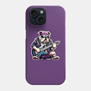 Bulldog Playing Guitar Phone Case