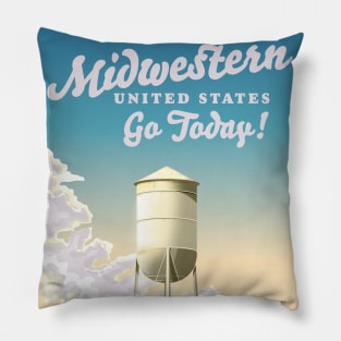 Midwestern United States Travel poster Pillow