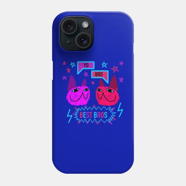Fuzzy Cats Best Bros Phone Case by chowlet