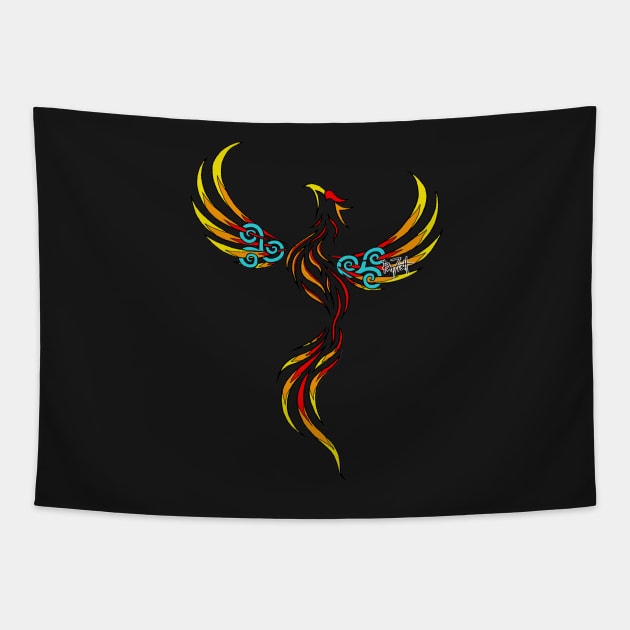 Auspicious Phoenix Flame Tapestry by patfish