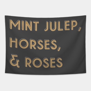 Kentucky Derby Day: Mint Julep, Horses, Roses Tapestry