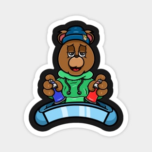 Graffiti Bear Head Cartoon Magnet