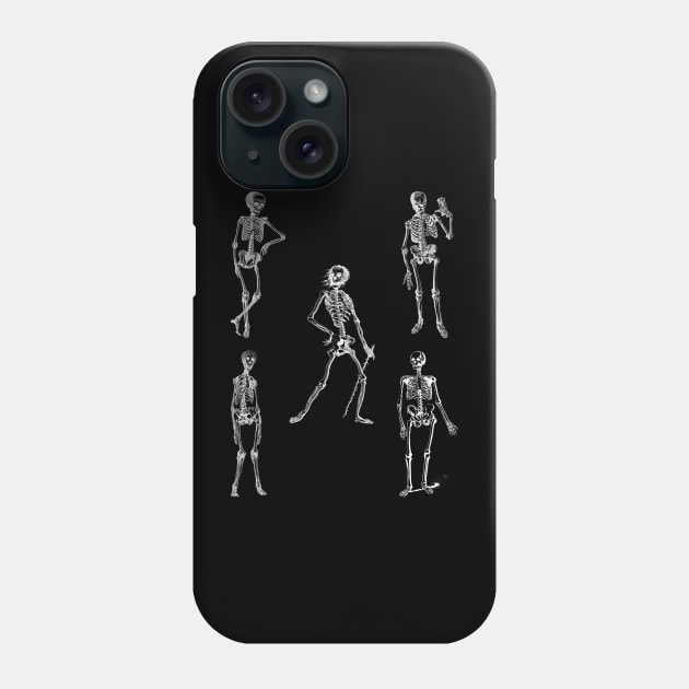 Halloween Skeleton Dance Phone Case by Double E Design