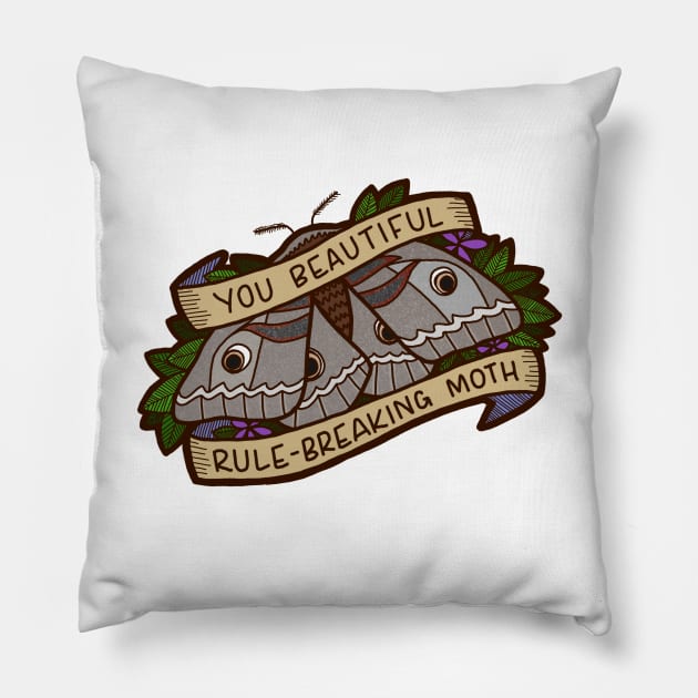 Rule-Breaking Moth - Leslie Knope Pillow by quotify