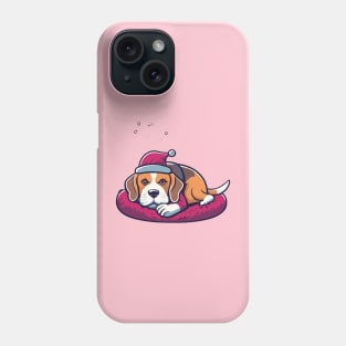 Beagle Dog On A Bed Christmas Phone Case