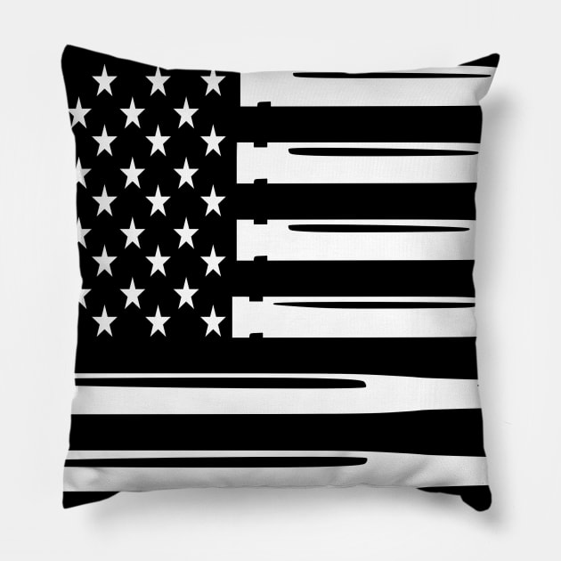 Freedom American Flag Bullets 4th of July Pillow by 5StarDesigns