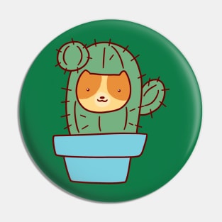 Cat Face Cactus Pin