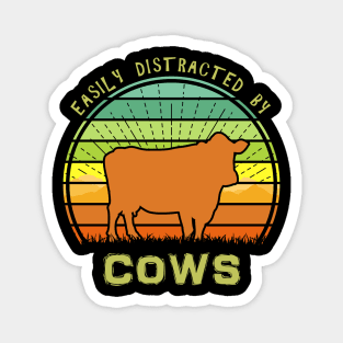 Easily Distracted By Cows Magnet