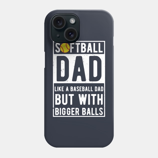 Softball Dad Like A Baseball Dad But With Bigger Balls Phone Case by Gaming champion