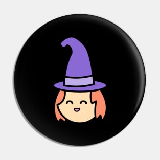 Witch Big Face Costume Funny Halloween Pin