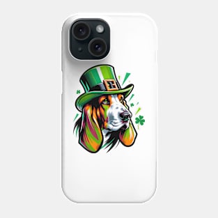 Basset Hound's Festive Saint Patrick's Day Portrait Phone Case