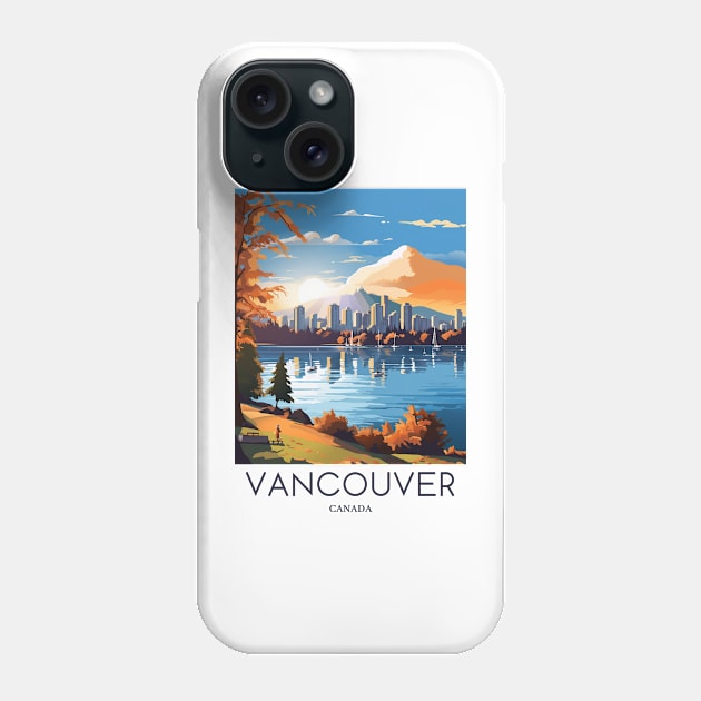 A Pop Art Travel Print of Vancouver - Canada Phone Case by Studio Red Koala