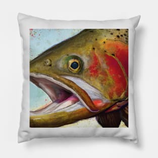 Greenback Cutthroat Trout Head Painting Pillow