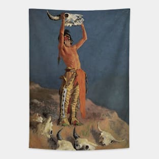 Conjuring Back the Buffalo by Frederick Remington Tapestry