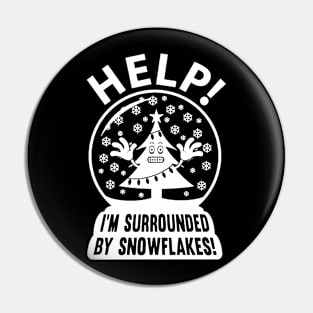 surrounded by snowflakes Pin