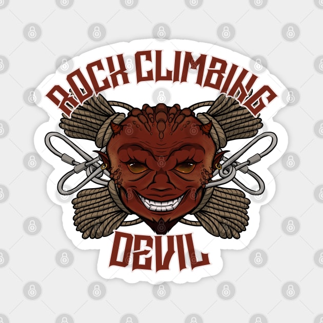 Rock climbing Devil Magnet by RampArt