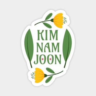 Kim Namjoon - RM The Rapper BTS Army Greenery Boho Flower Magnet