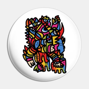 Aztec Rainbow King Graffiti Pin