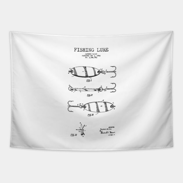 Fishing Lure Patent Tapestry by Woah_Jonny