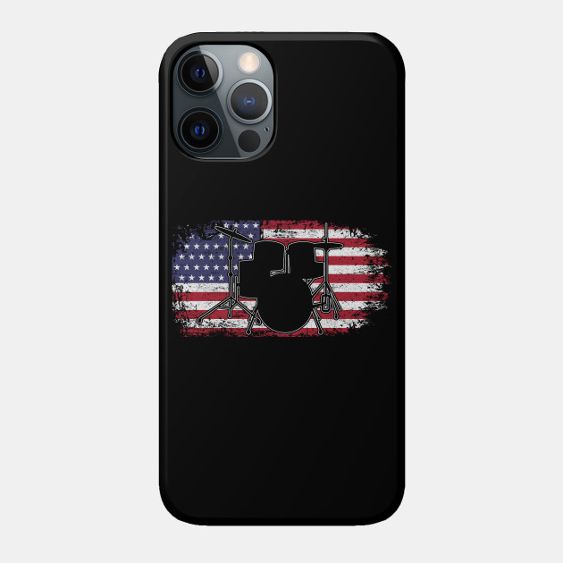 Drum American Flag Patriot Graphic USA Patriotic Drummer - Drum American Flag - Phone Case