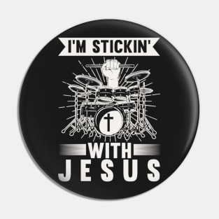 Religious Drummer Musician Christian Drumming Pin