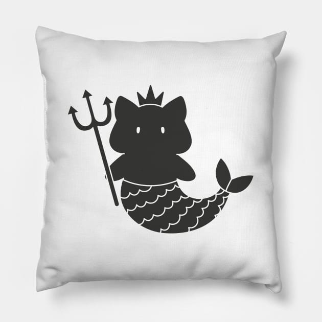 Aquarius Cat Zodiac Sign (Black and White) Pillow by artdorable