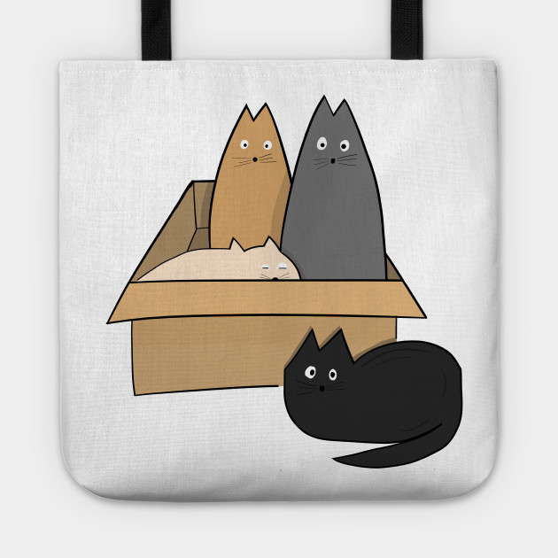 Cats In Box Meow Crazy Cat Lady Kitty Gift Cat Cartoons Tote