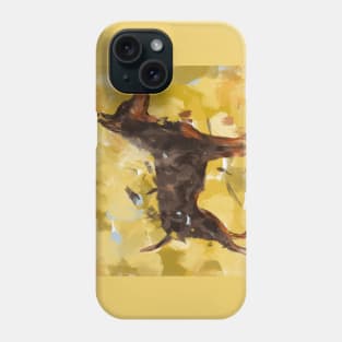 An Impressionistic Painting of a Pinscher on Yellow Background Phone Case