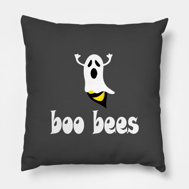 boo bees Funny Halloween Pillow by designnas2