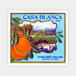 Casa Blanca Brand crate label, 1930s Magnet