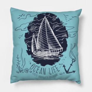 Ocean life shirt - underwater adventure Pillow