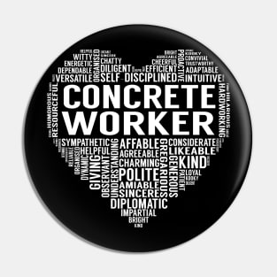 Concrete Worker Heart Pin