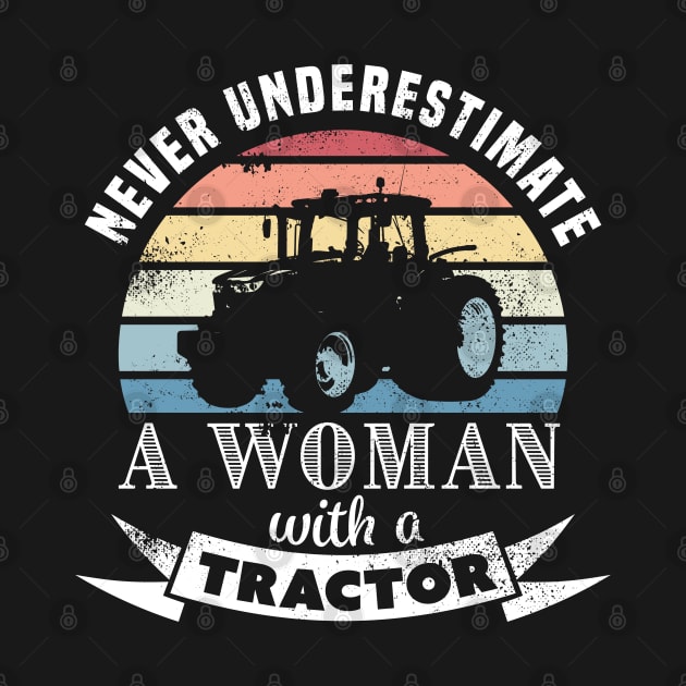 Woman with a Tractor Funny Farming Gift by qwertydesigns