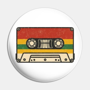 Retro Audio Cassette Tape Illustration Pin