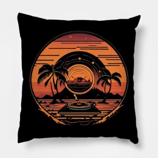 sunset with classic music Pillow